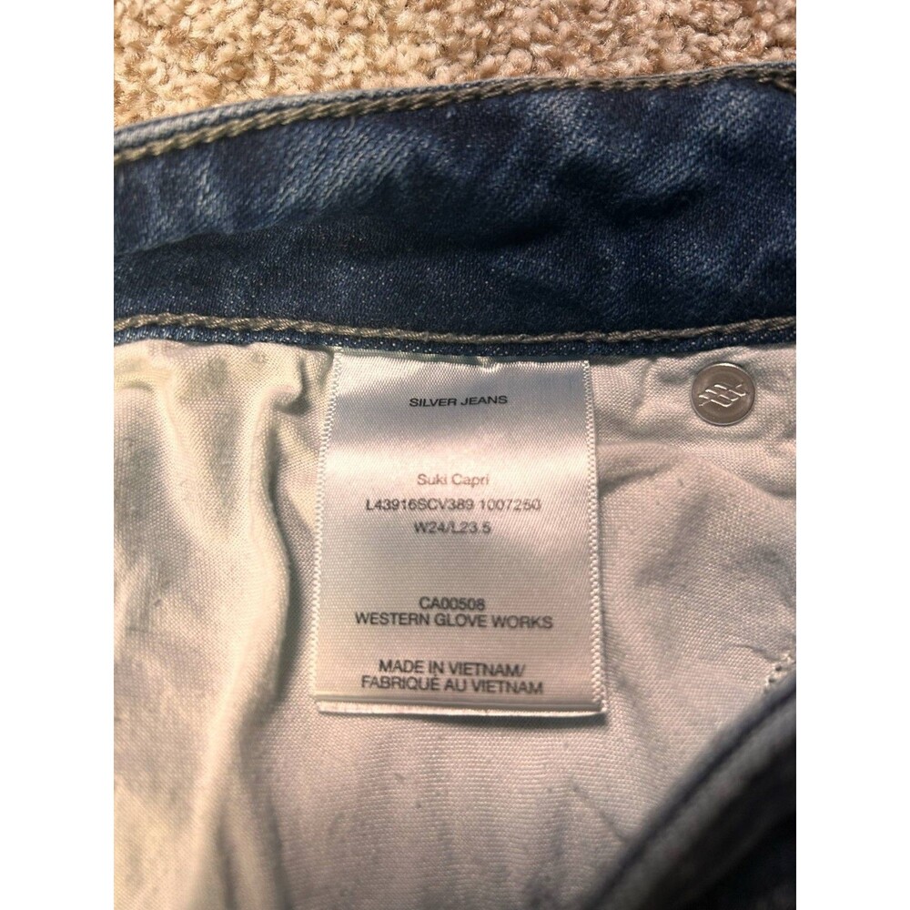 Silver Jeans Co Womens Size 24 x 23.5 Blue Suki Capri - Picture 8 of 10